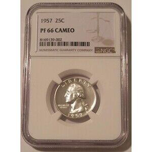 1957 Washington Quarter Proof PF66 Cameo NGC